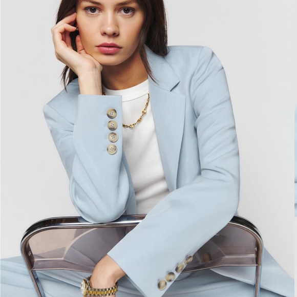 NWT🦋 Reformation The Classic Slim Blazer in mineral - Picture 3 of 5